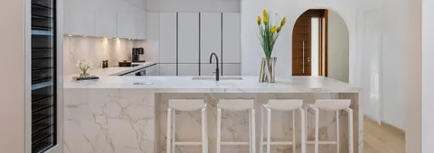 Häcker minimal kitchen in Dubai Marina.